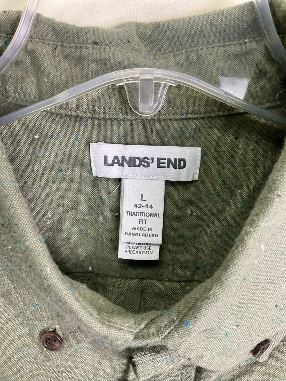 Lands' End Men's Long Sleeve Flagship Flannel Shirt - Olive